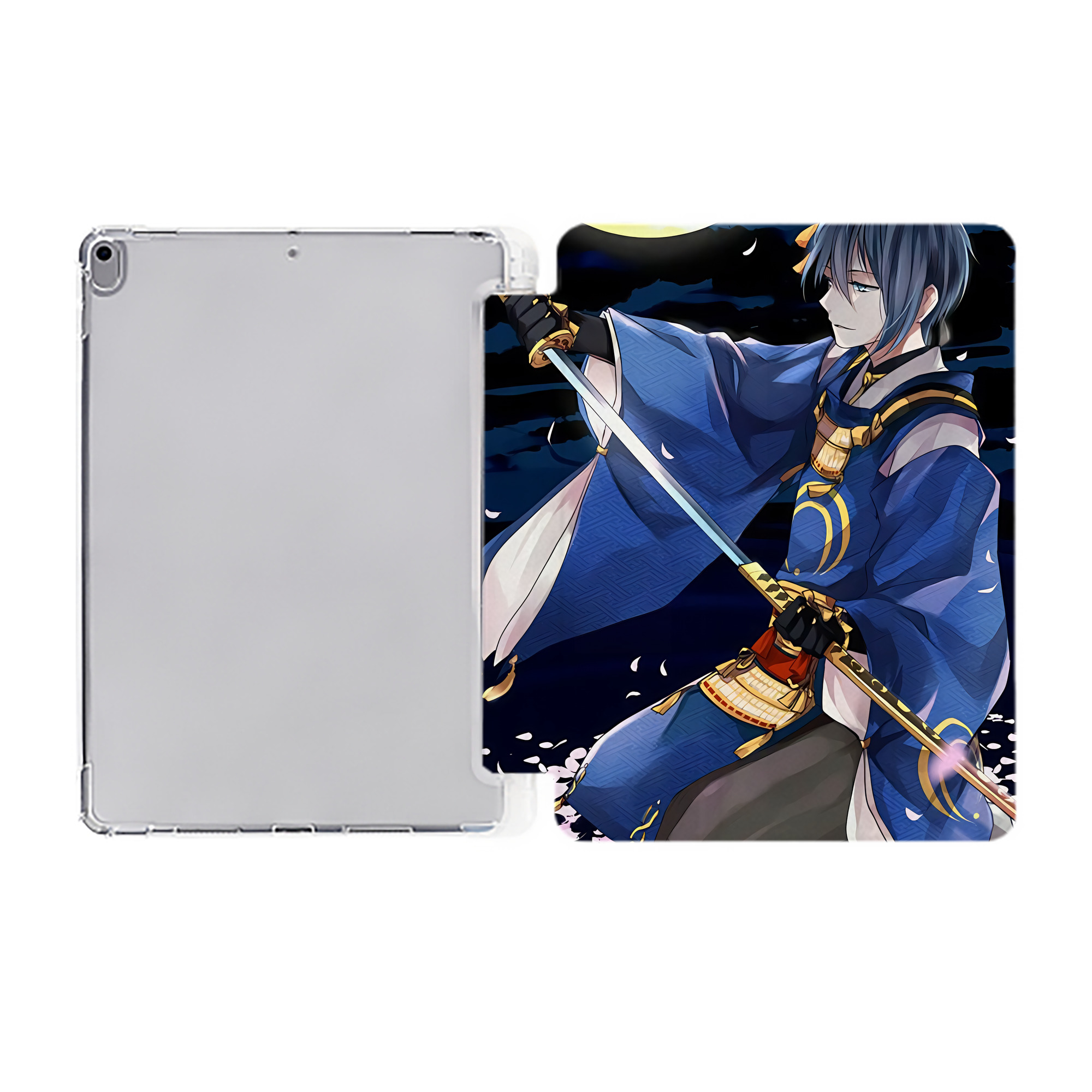 （画像用） 刀剣乱舞 Touken Ranbu IPad ケース ペン収納付き 三つ折りスタンド PUレザー×シリコン 対応機種9.5/10.5/10.9インチ